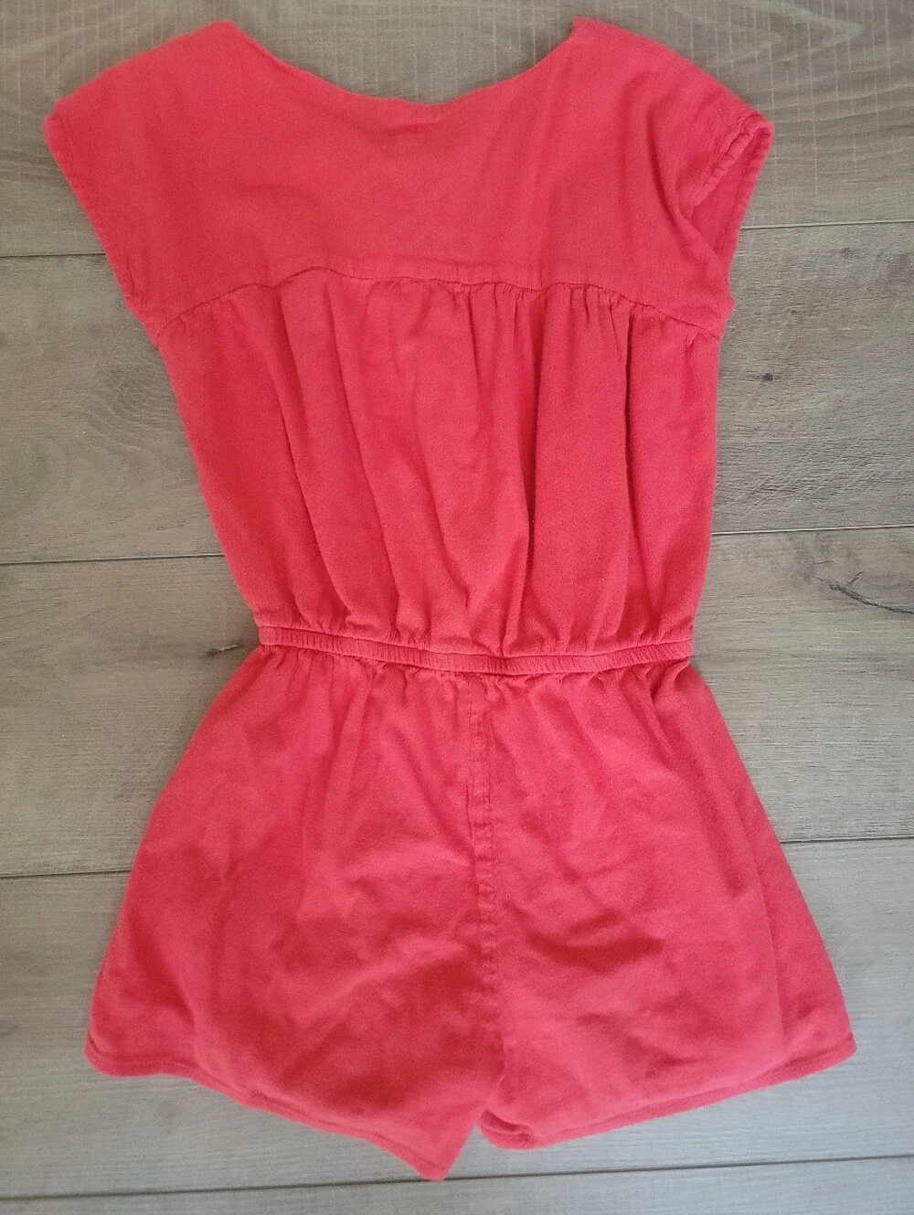 GAP Kids Gauze Romper Cotton Blend Coral Red Girls Size M 8-9 Summer Core